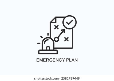 Emergency Plan Icon Or Logo Isolated Illustration