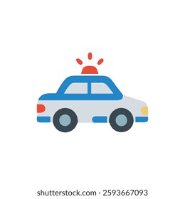 An emergency police car icon ideal for law enforcement themes.