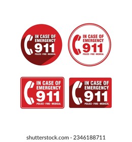 Emergency Police Fire Medical Call 911 Sign uses safety messages for emergency response protocol and compliance. file in vector illustrator so easy to use.