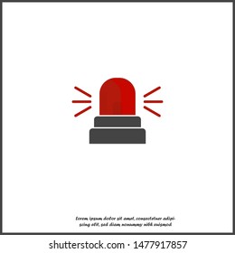 Emergency police siren on white isolated background. 