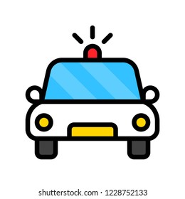 emergency or police traffic car filled outline icon editable stroke