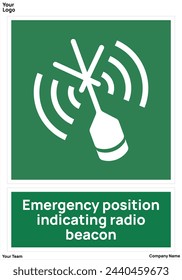 Posición de emergencia que indica el símbolo de señales de radiobaliza estándar iso 7010