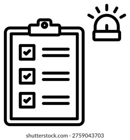 Ilustración vectorial de icono de protocolo de emergencia para el diseño.