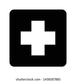 emergency public sign icon. hospital icon isolated back
