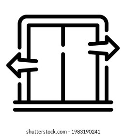 Emergency pull doors icon. Outline Emergency pull doors vector icon for web design isolated on white background
