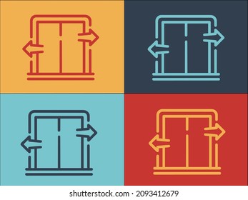 Logo-Vorlage für Notflutentüren, einfaches Flachsymbol für Notfälle, ziehen, Sicherheit