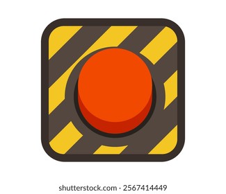 Emergency push button isolated on white background.