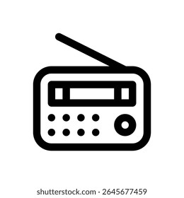 Radio de emergencia. Icono de Vector de trazo editable.