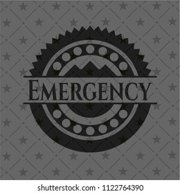 Emergency realistic black emblem