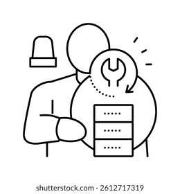 emergency recovery line icon vector. emergency recovery sign. isolated contour symbol black illustration