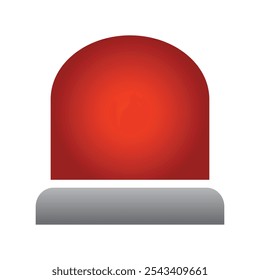 Emergency red siren icon symbol. Business concept for web, marketing, banner, mobile app and graphic design elements. Police alarm vector illustration on white isolated background. Medical alert.