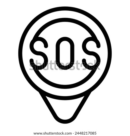 Emergency request location icon outline vector. First aid place. Immediate help service