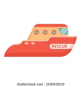 Emergency rescue boat icon. Cartoon of emergency rescue boat vector icon for web design isolated on white background
