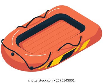 Emergency rescue boat icon isometric vector