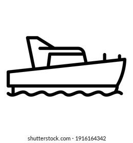 Emergency rescue boat icon. Outline emergency rescue boat vector icon for web design isolated on white background