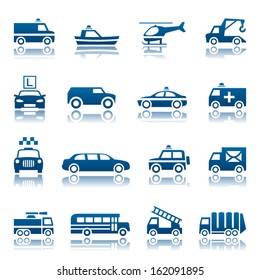 Emergency Rescue And Other Special Transportation Icon Set