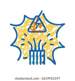 emergency response electric grid doodle icon sketch vector. emergency response electric grid sign. isolated symbol illustration