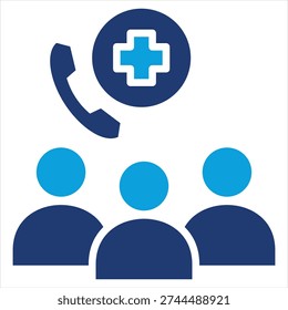 Emergency Response Flat Blue Icon Style Collection