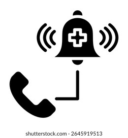 Ilustración vectorial de glifo de icono de respuesta de emergencia
