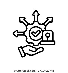 Ilustração do vetor de linha do ícone de resposta de emergência