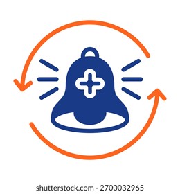 Ilustração de vetor de cores mistas do ícone de resposta de emergência