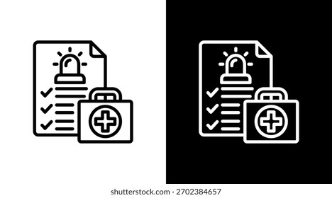 Respuesta de emergencia con diseño de conjunto de iconos