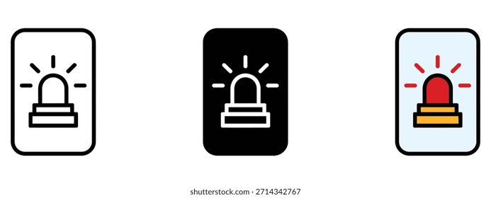 Icono de respuesta a emergencias. Vector de alerta, advertencia, aviso de emergencia. Ilustración vectorial.