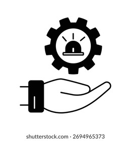 Emergency Response icon with white background vector stock illustration