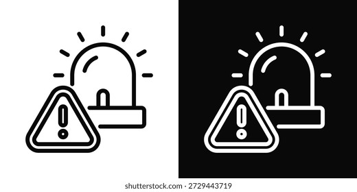Icono de respuesta de emergencia estilo de fondo blanco y negro
