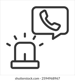 Emergency Response Outline Icon Vector Illustration