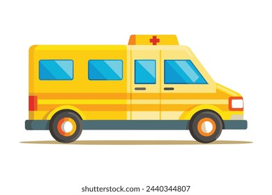 Emergency Response Vehicle ambulance vector art illustration