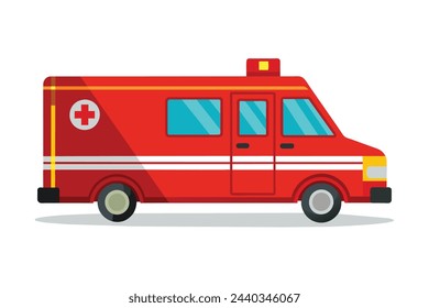 Emergency Response Vehicle ambulance vector art illustration