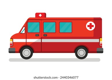 Emergency Response Vehicle ambulance vector art illustration
