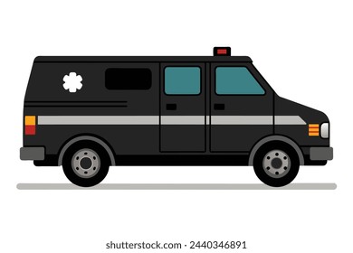 Emergency Response Vehicle ambulance vector art illustration