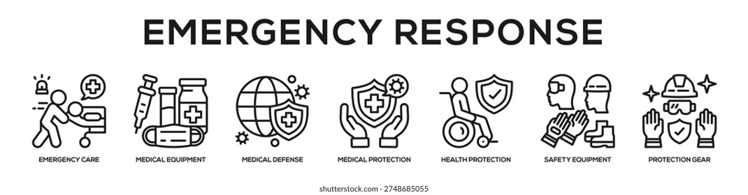 Emergency Response web banner icon illustration concept