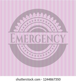 Emergency retro pink emblem