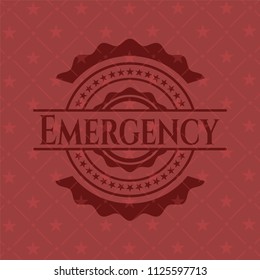 Emergency retro red emblem