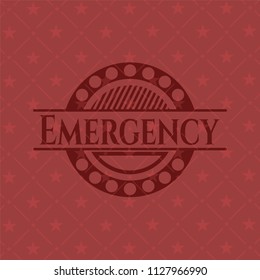Emergency retro red emblem