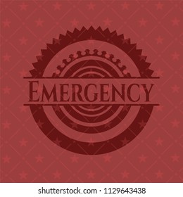 Emergency retro red emblem