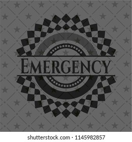 Emergency retro style black emblem