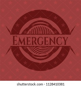 Emergency retro style red emblem