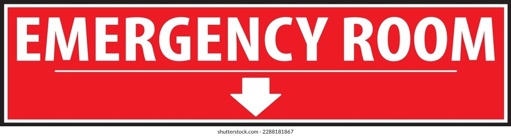 Emergency room direction sign vector eps