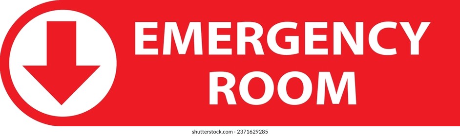 Emergency room directional sign vector