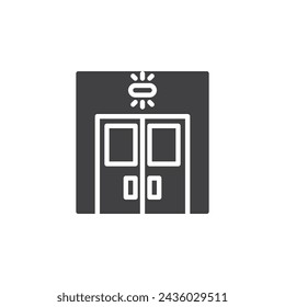 Emergency room doors vector icon. filled flat sign for mobile concept and web design. Emergency Room Entrance glyph icon. Symbol, logo illustration. Vector graphics