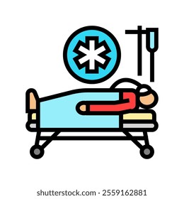 emergency room fracture injury color icon vector. emergency room fracture injury sign. isolated symbol illustration