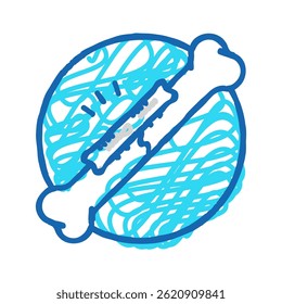 sala de emergência fratura lesão ícone doodle esboço vetor. sala de emergência fratura lesão sinal. símbolo isolado ilustração