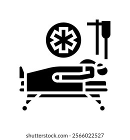 emergency room fracture injury glyph icon vector. emergency room fracture injury sign. isolated symbol illustration