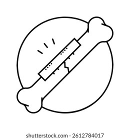 emergency room fracture injury line icon vector. emergency room fracture injury sign. isolated contour symbol black illustration