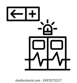 Emergency Room icon line vector illustrations