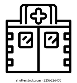 Vector de contorno de icono de sala de emergencia. Médico. Clínica de medicina